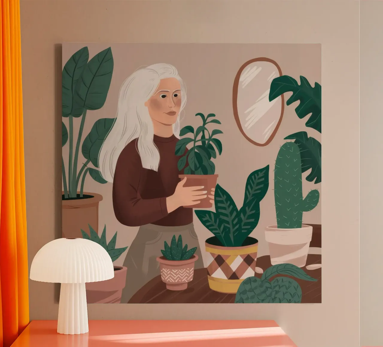 Pianta Serenity d'argento tela con Cornice a cassetta da Arcane Shade