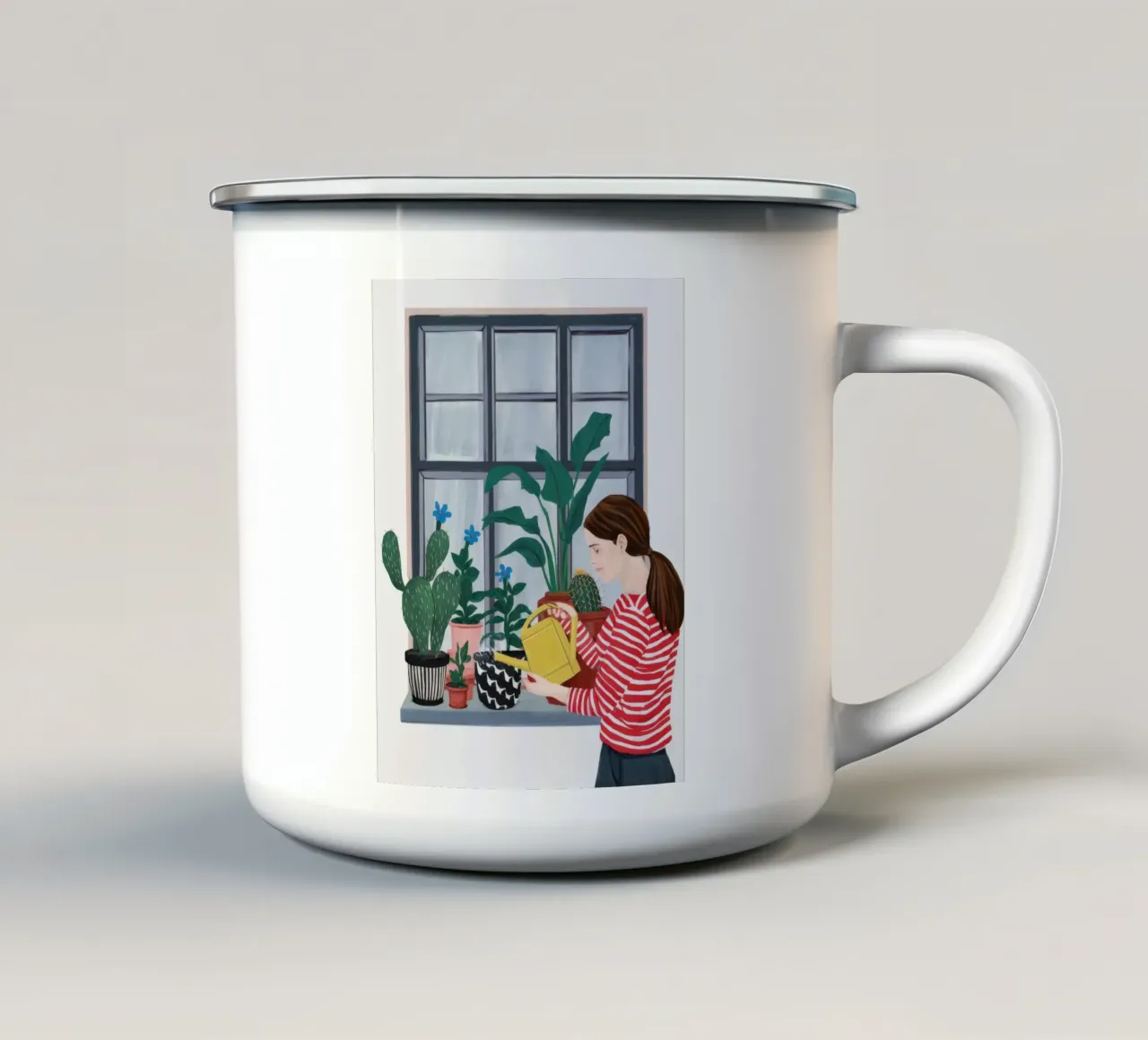 Annaffiare la calma mattutina tazza in smalto da Arcane Shade