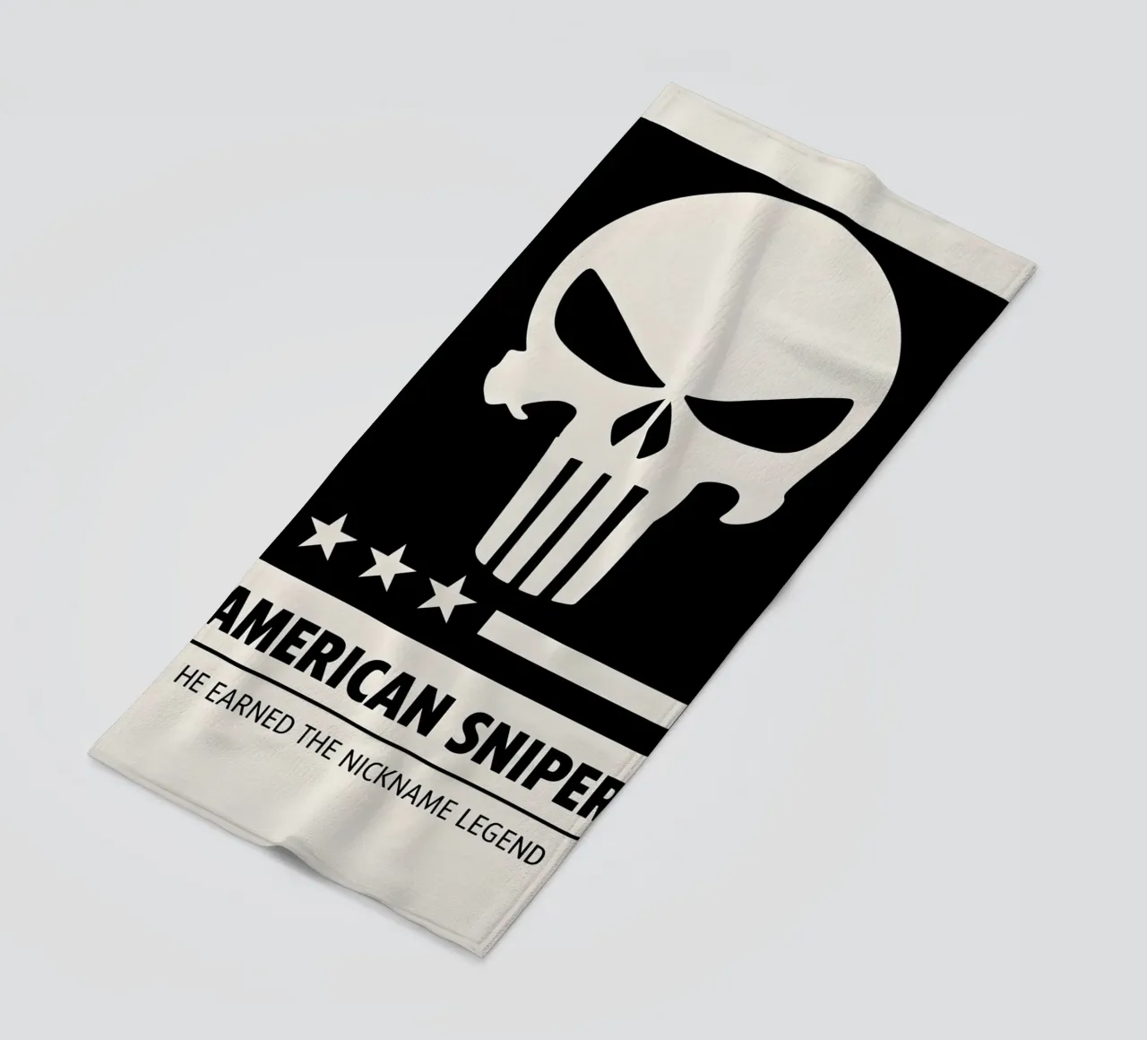 American Sniper Print beach towel by MoviesArt
