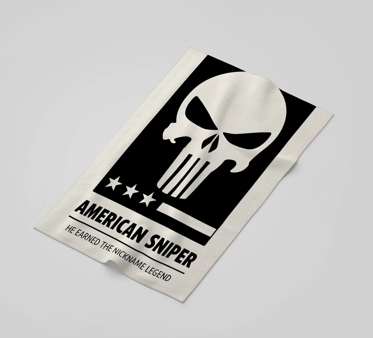 American Sniper Print beach towel by MoviesArt