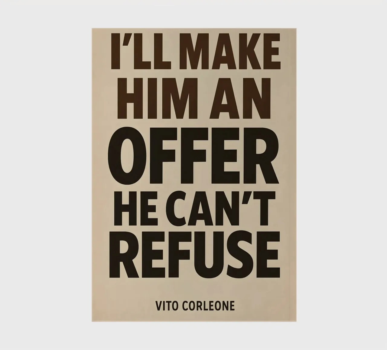 An Offer He Can’t Refuse Print notebook by MoviesArt