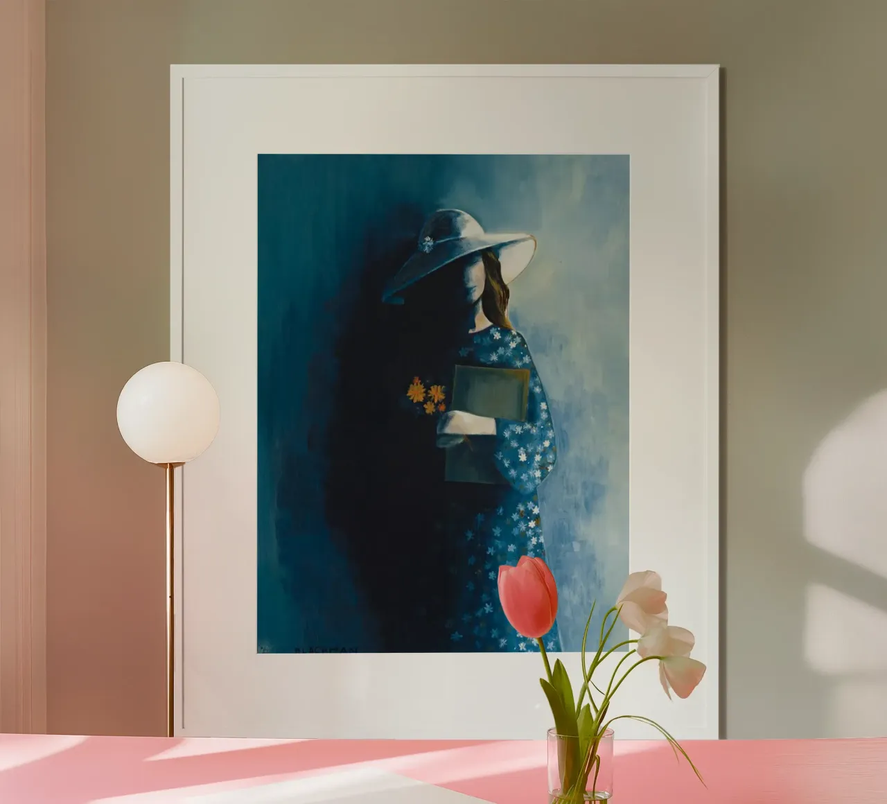 charles blackman ragazza con abito stellato e bouquet poster da Spencer Farrell2