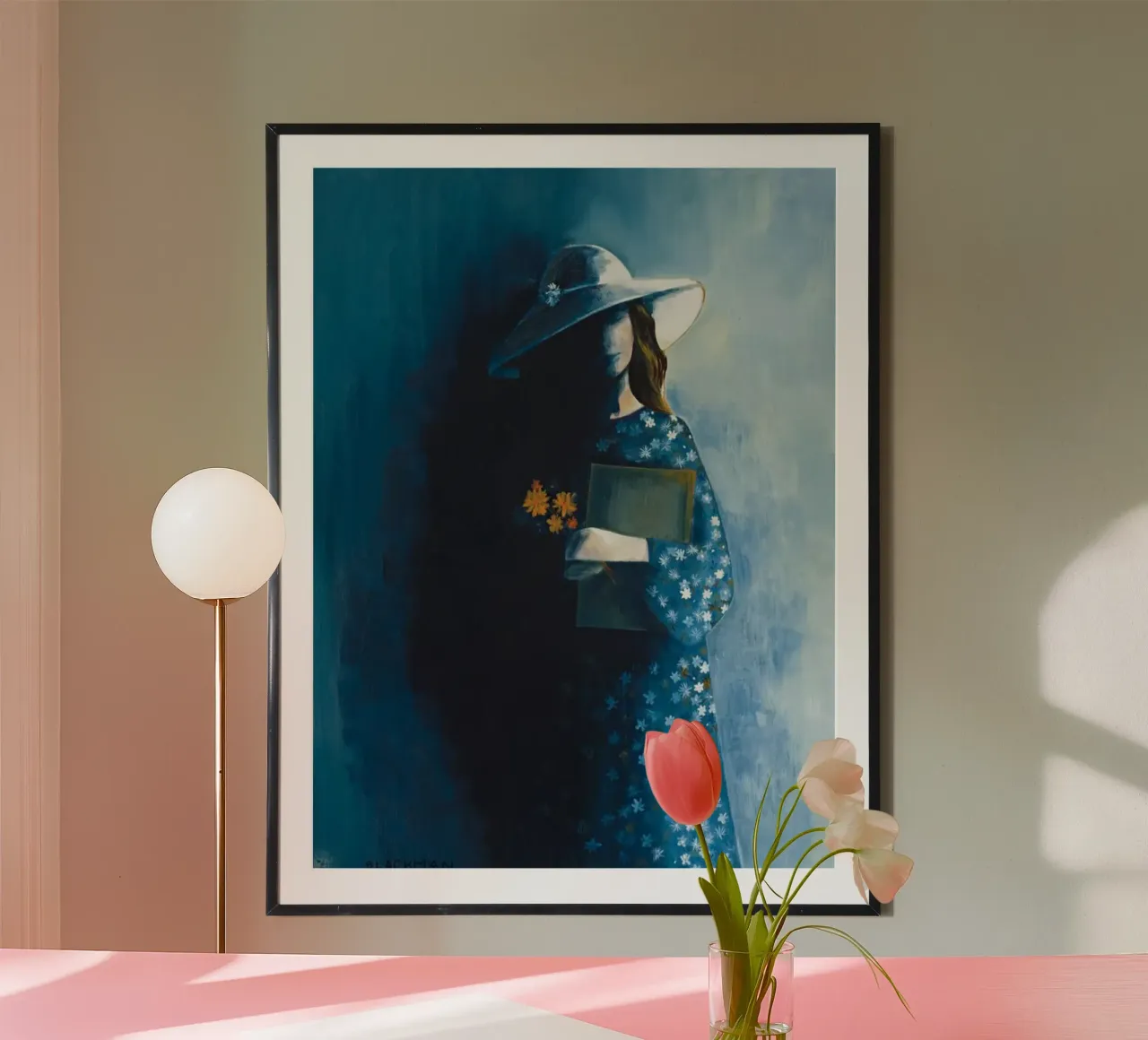 charles blackman ragazza con abito stellato e bouquet poster da Spencer Farrell2