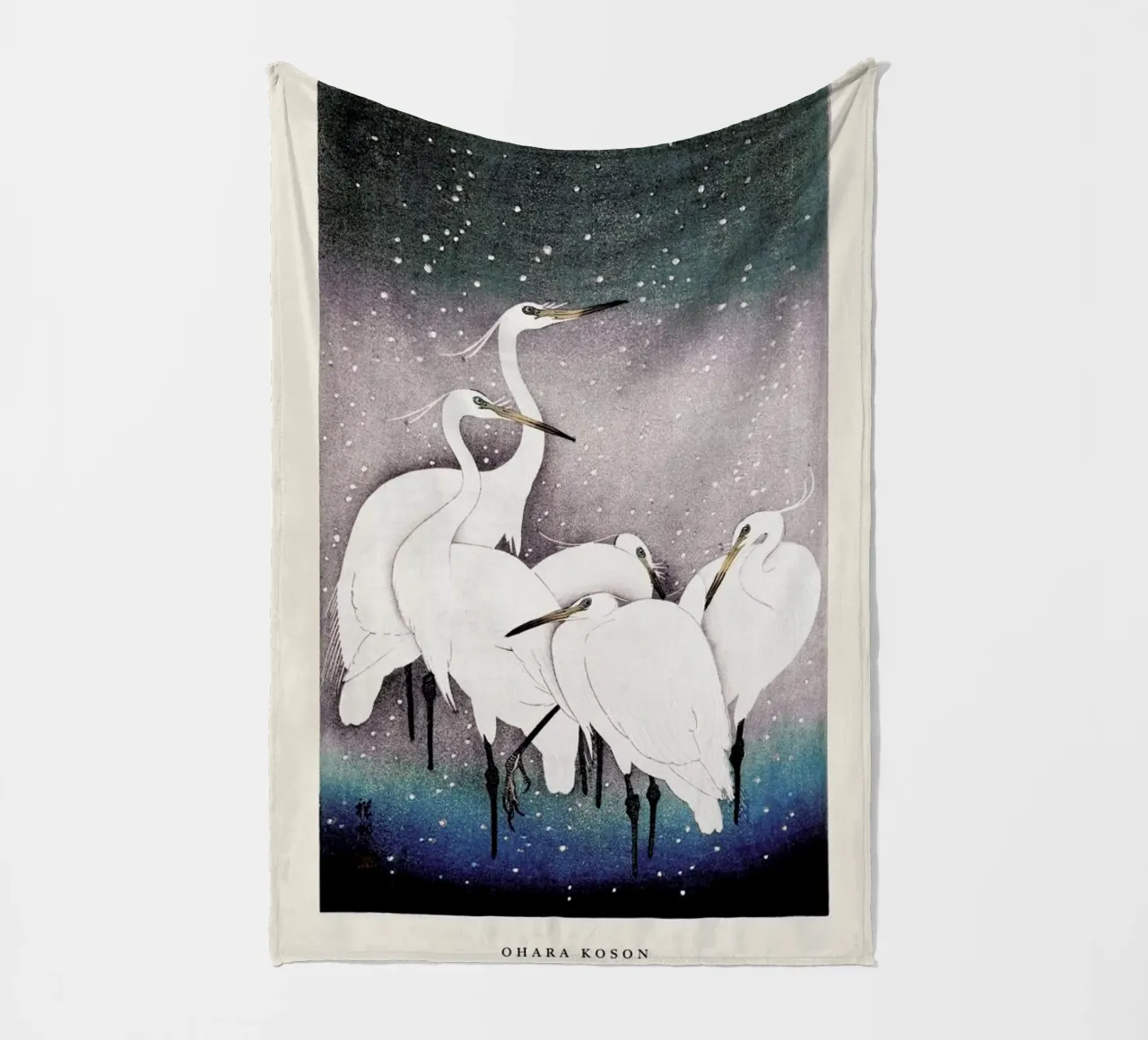 Koson - Group of Egrets coperta in pile da Vintage by JUNIQE
