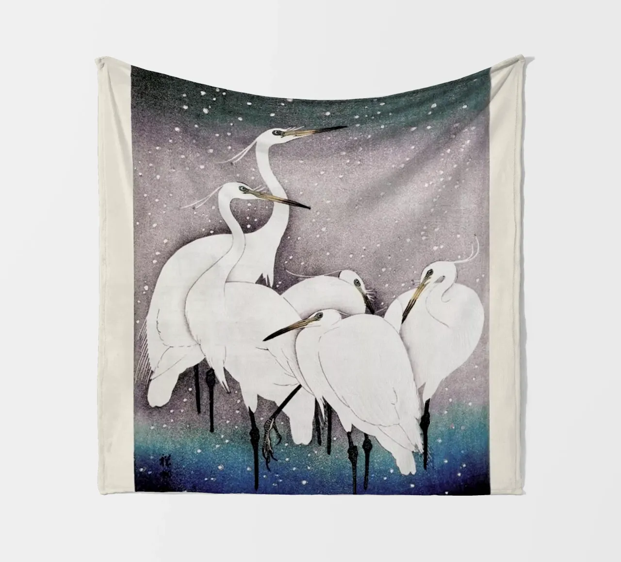 Koson - Group of Egrets coperta in pile da Vintage by JUNIQE