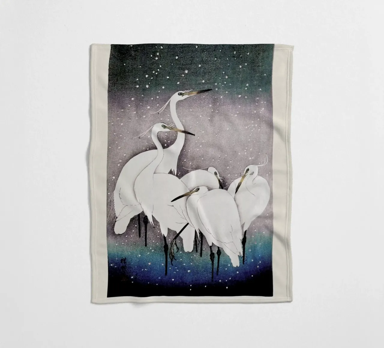 Koson - Group of Egrets coperta in pile da Vintage by JUNIQE