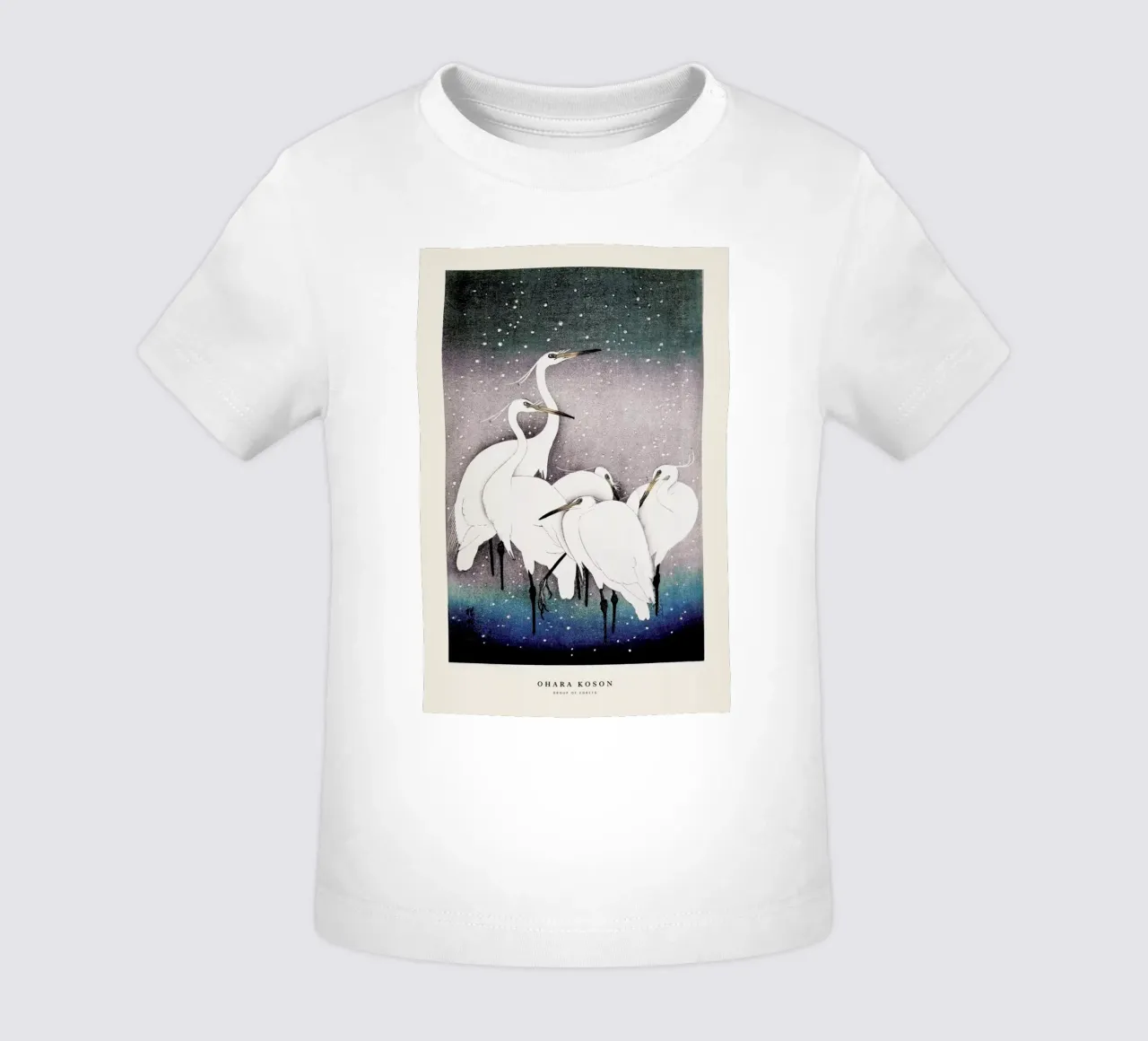 Koson - Group of Egrets baby t-shirt van Vintage by JUNIQE