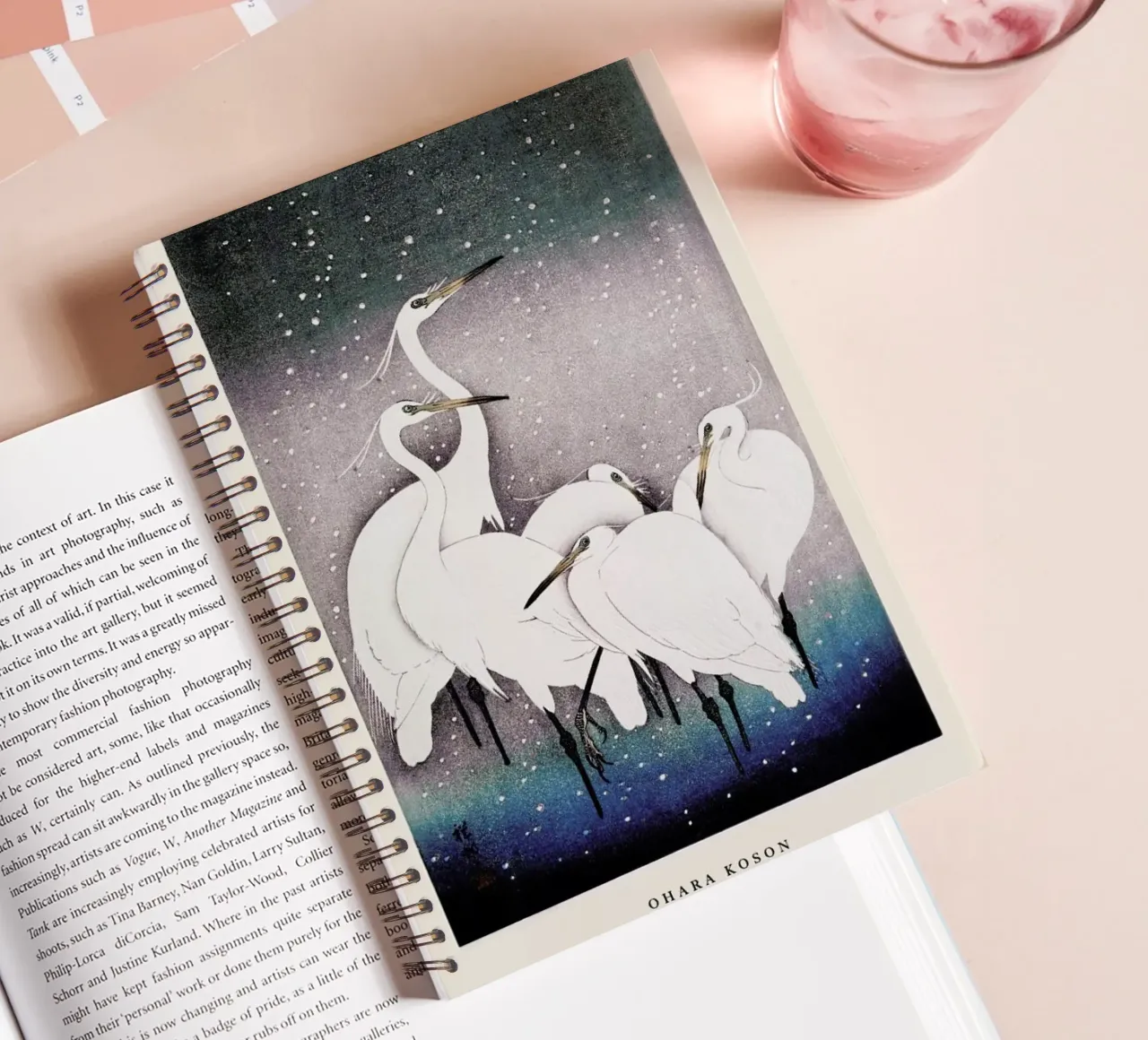Koson - Group of Egrets spiral notebook by Vintage by JUNIQE
