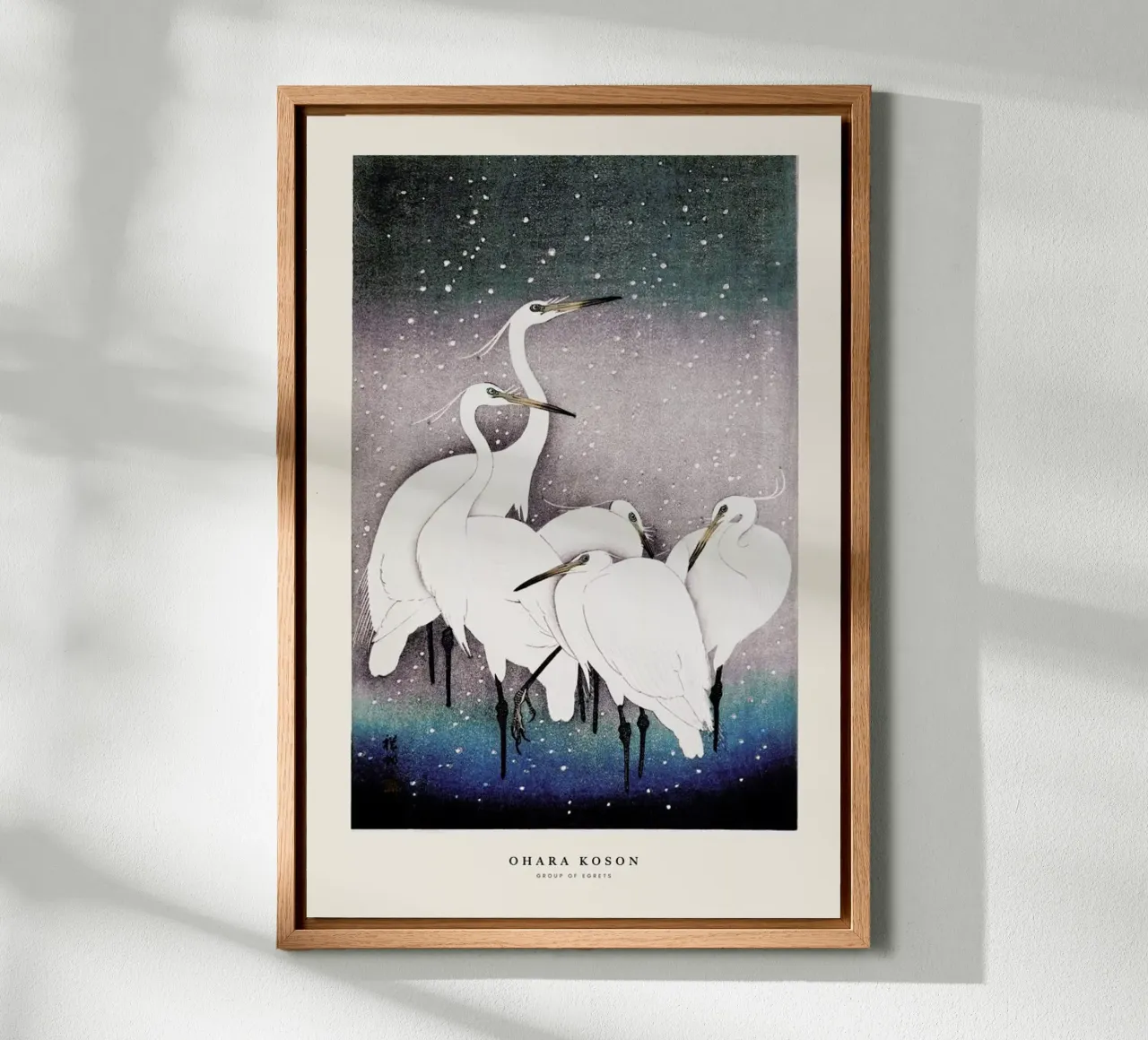 Koson - Group of Egrets canvas by Vintage by JUNIQE