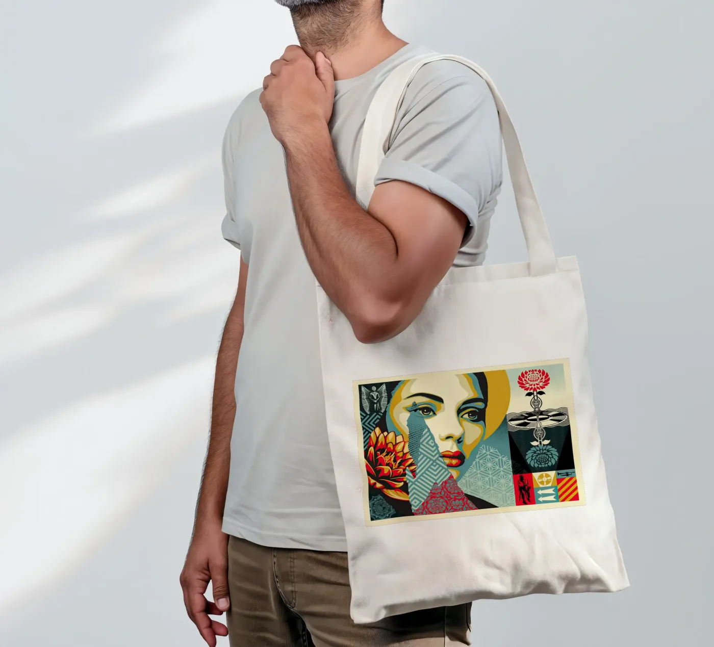 Harmonious Elements tote bag by American Poster