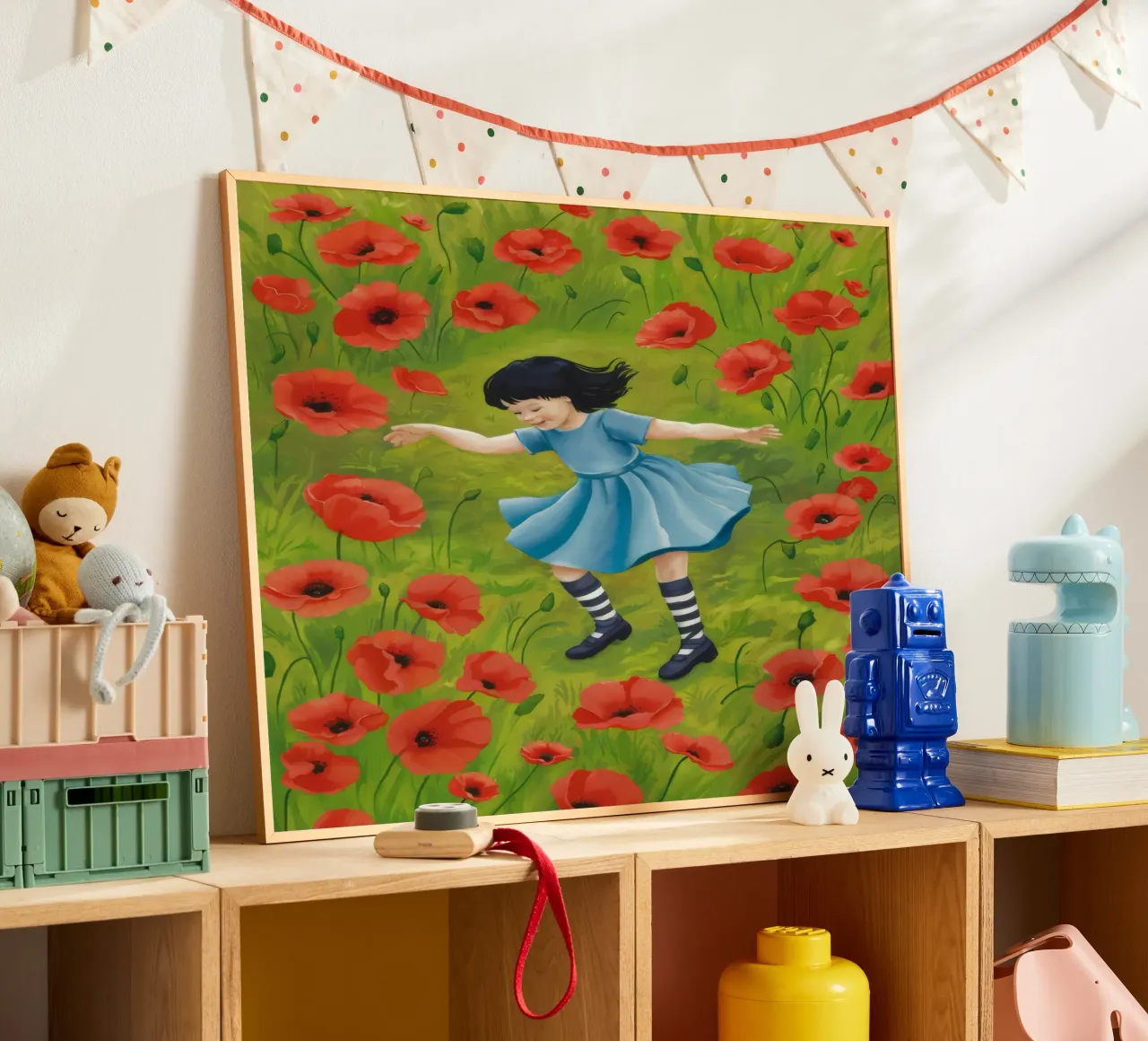Sogno del campo di papaveri poster con telaio in plastica da Arcane Shade