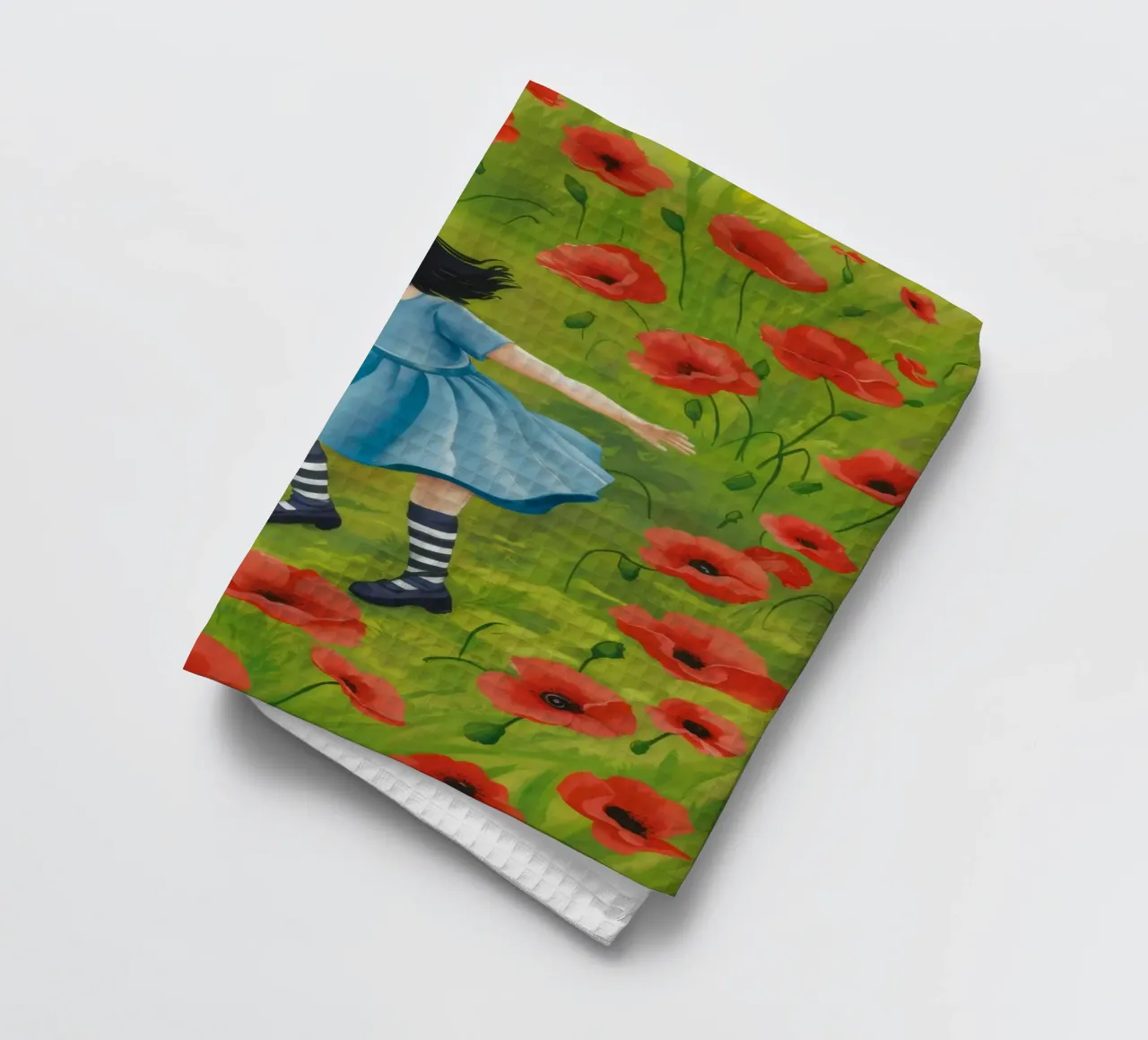 Poppy Field Dream tea towel by Arcane Shade