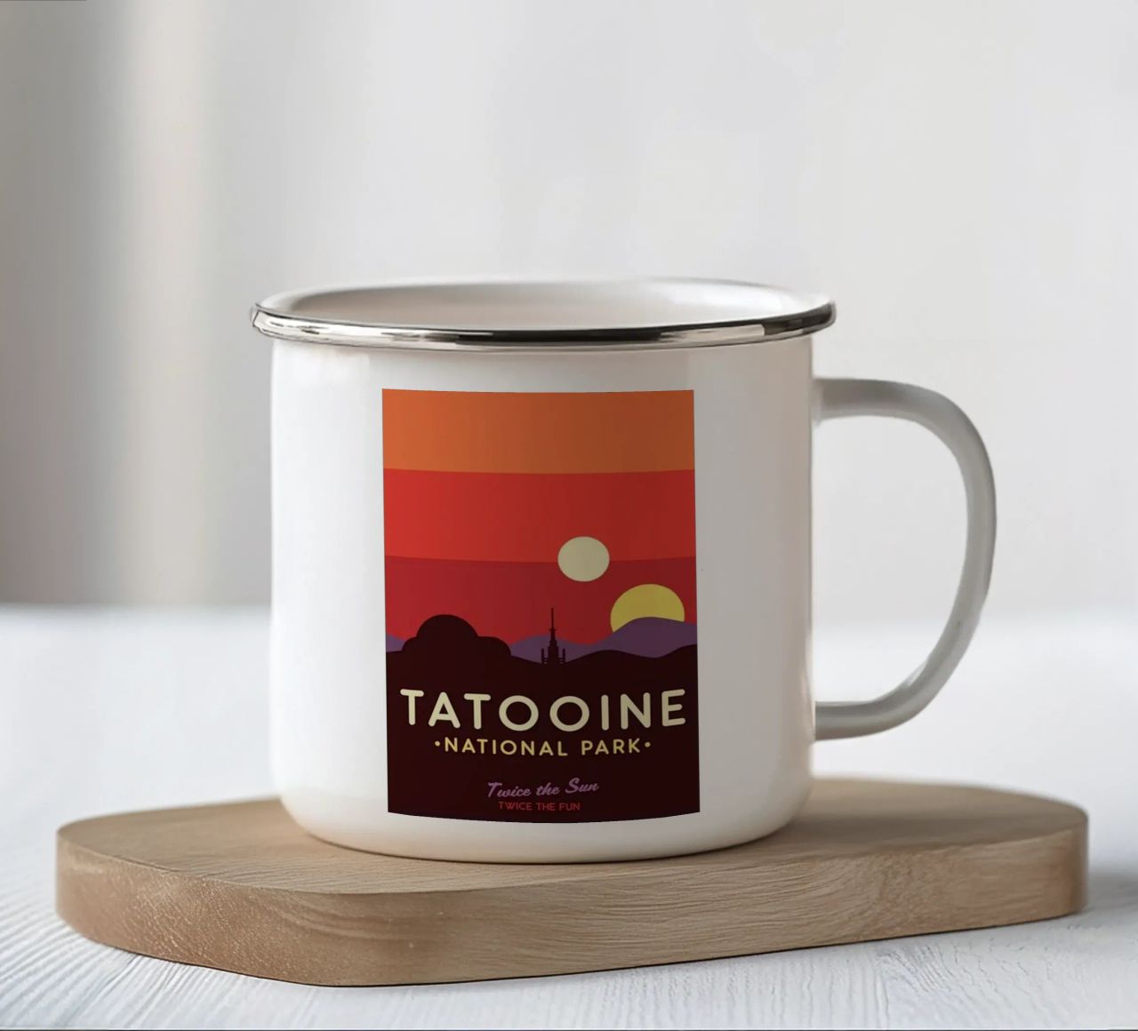Viaggio a Tatooine tazza in smalto da youngs print