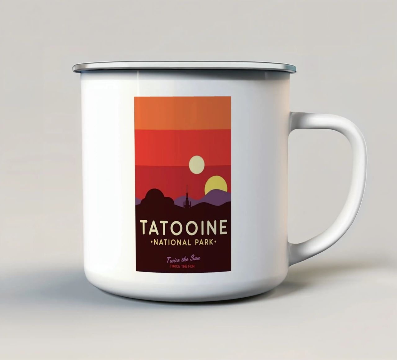 Viaggio a Tatooine tazza in smalto da youngs print