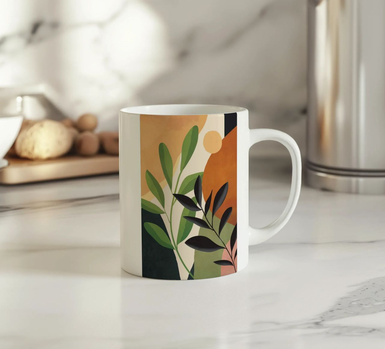Abstract Sun Rays on the Branches 2 tazza in ceramica da Flow Line