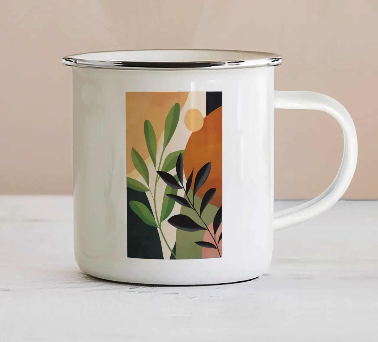 Abstract Sun Rays on the Branches 2 taza de esmalte de Flow Line