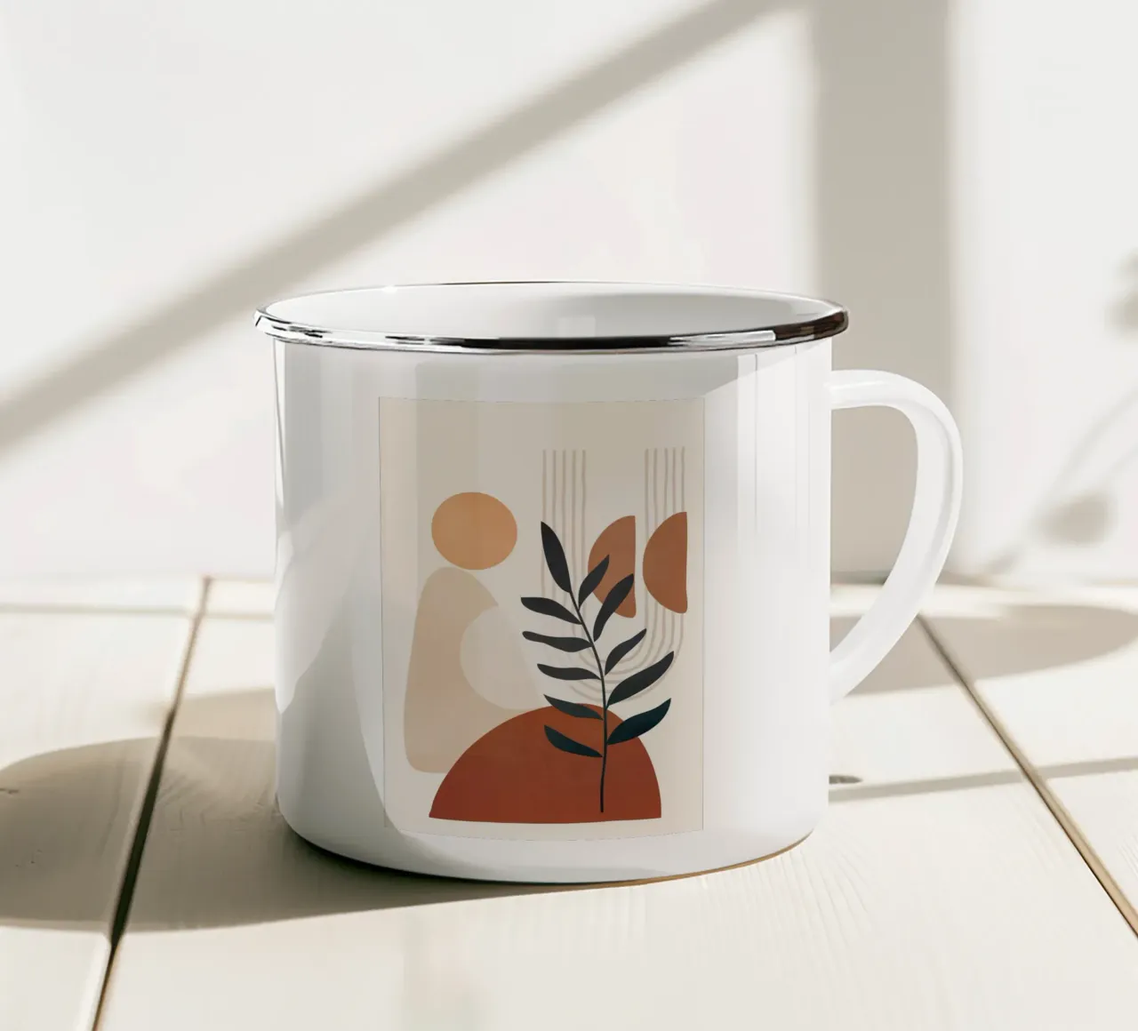 Modern Shapes Design 9 enamel mug by cityart