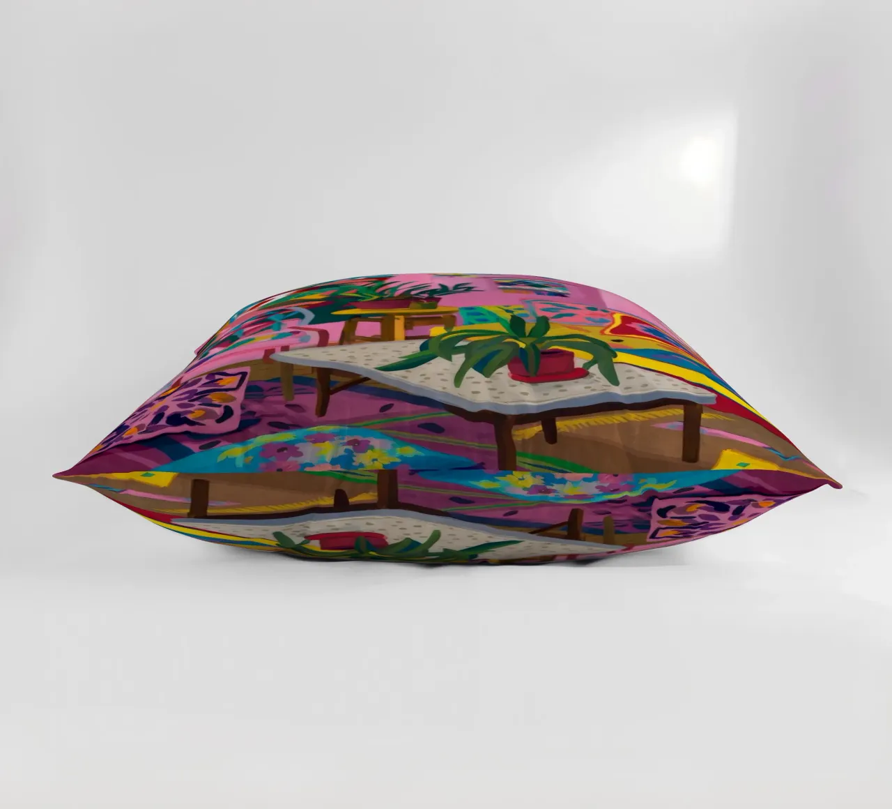 Colorful Cozy Room decorative cushion by Arcane Shade