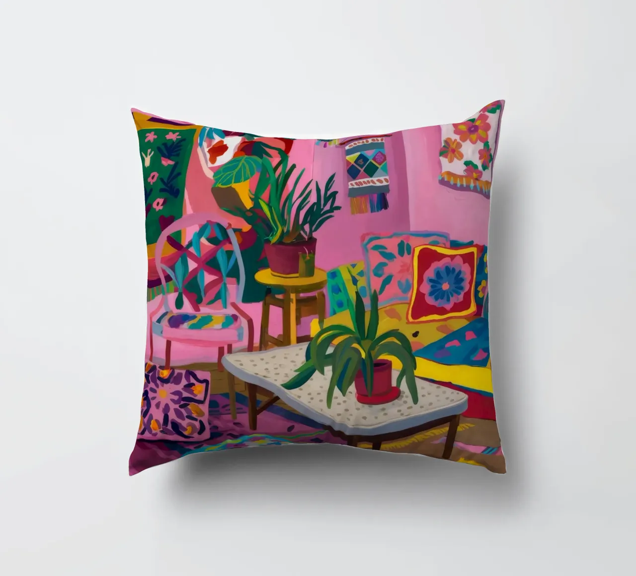 Colorful Cozy Room decorative cushion by Arcane Shade