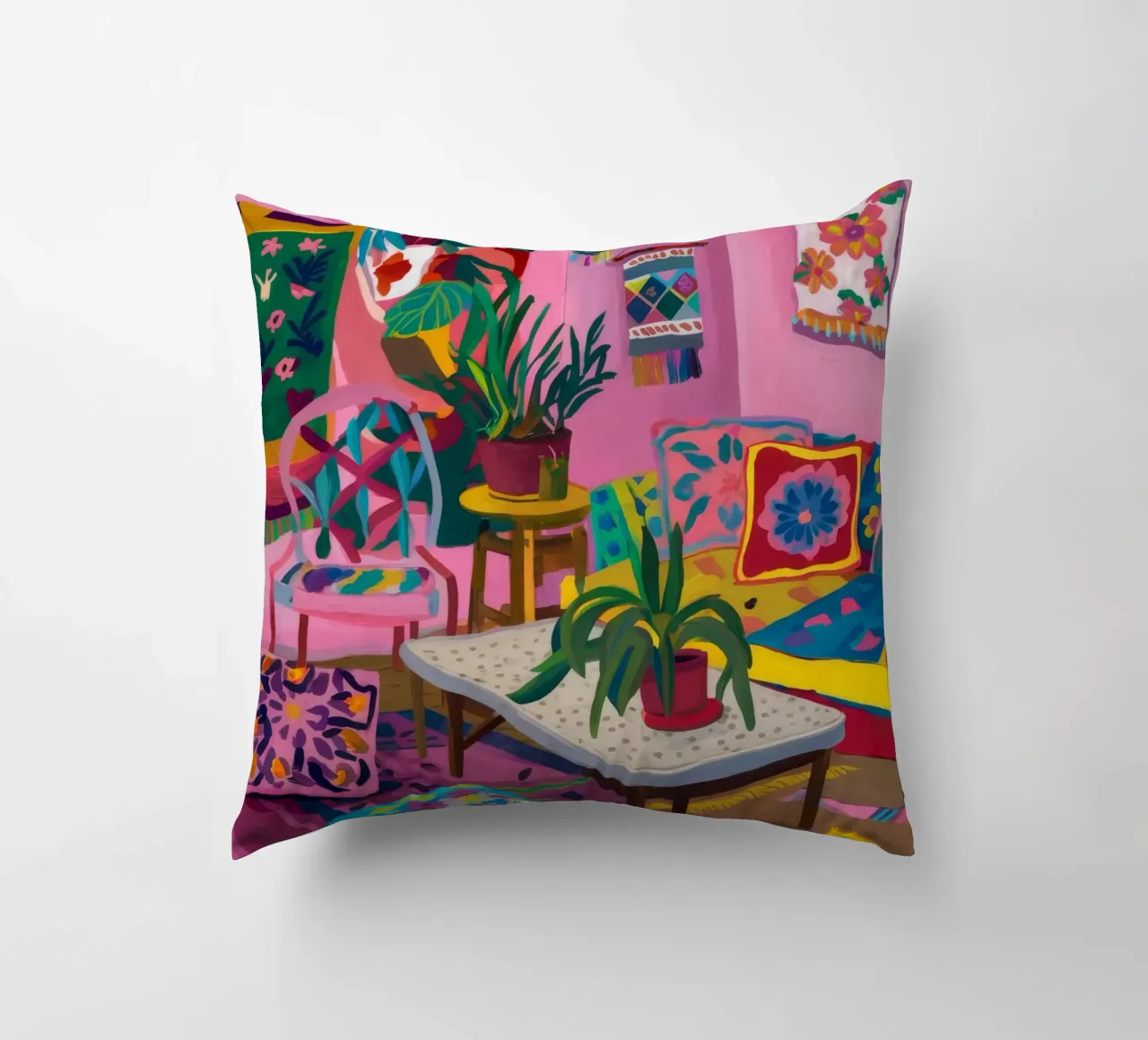 Colorful Cozy Room decorative cushion by Arcane Shade
