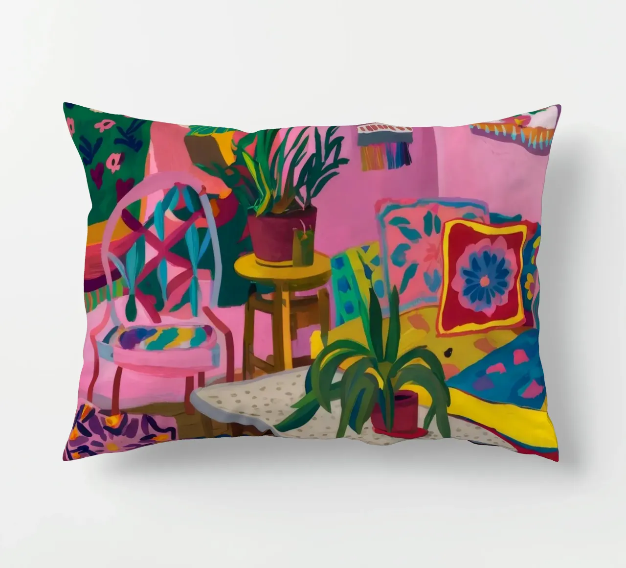 Colorful Cozy Room decorative cushion by Arcane Shade