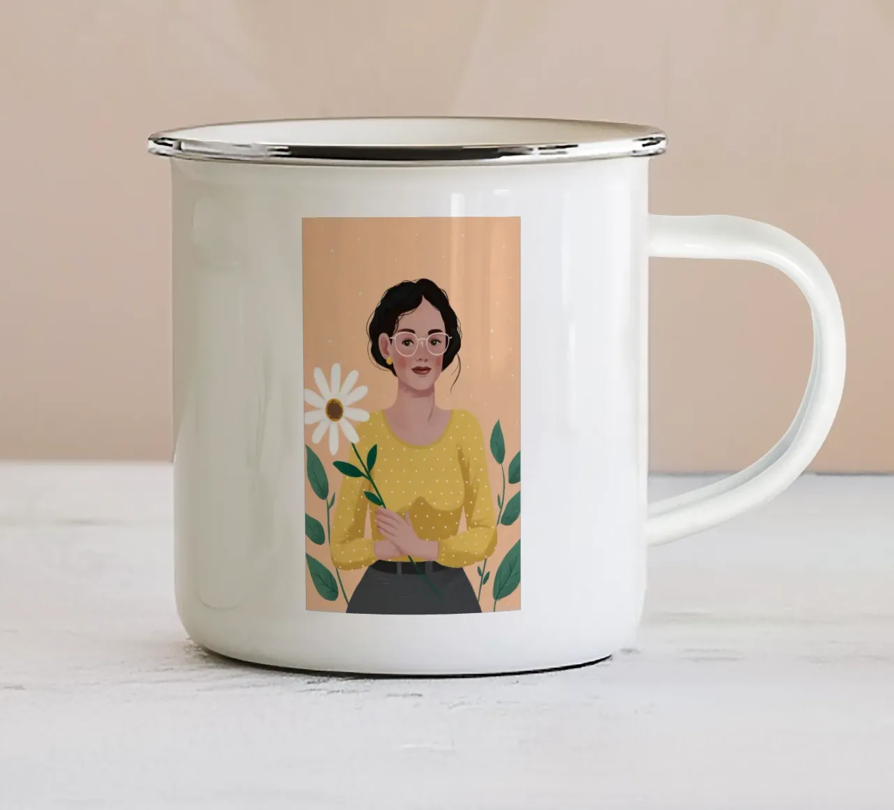 Ritratto in fiore morbido tazza in smalto da Arcane Shade