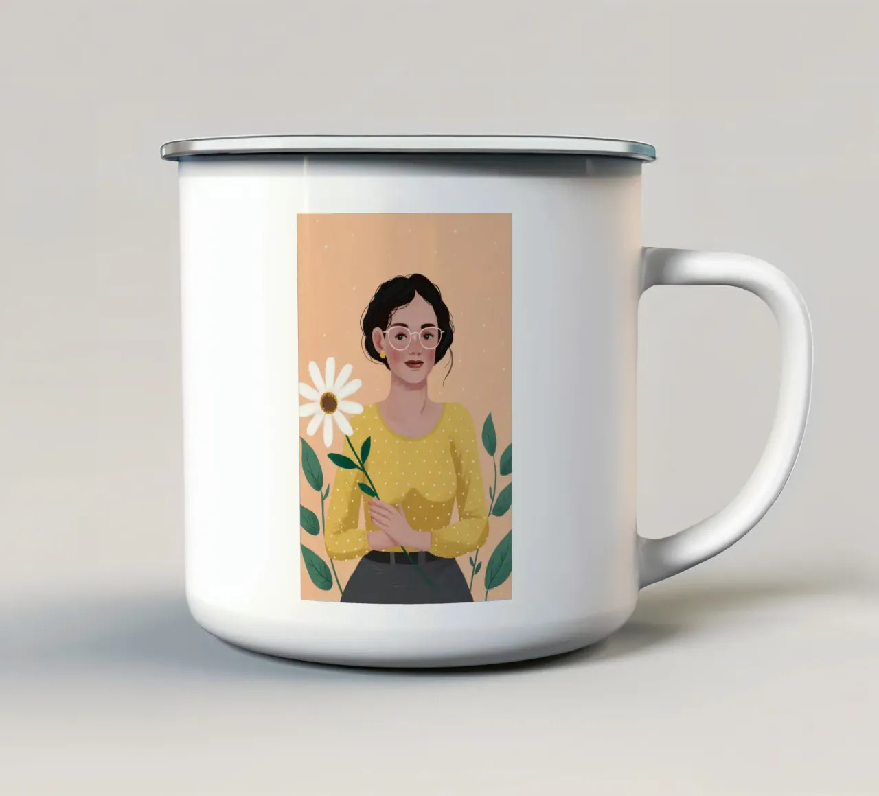 Ritratto in fiore morbido tazza in smalto da Arcane Shade