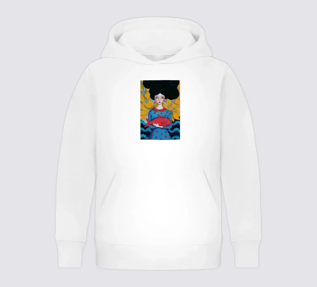 Lady With Red Fish kids hoodie by Arcane Shade