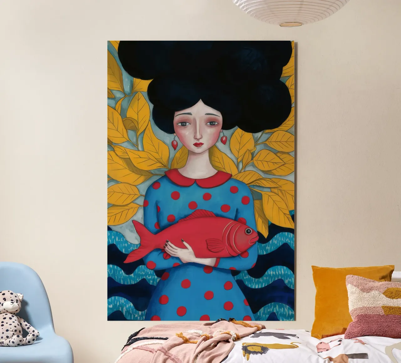 Dame mit rotem Fisch Forex-Platte von Arcane Shade