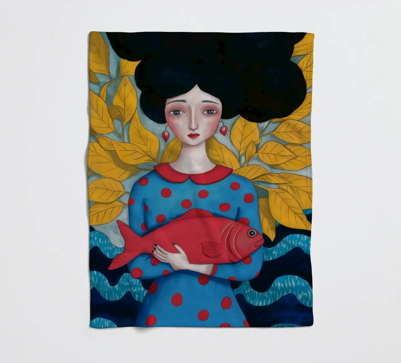 Signora con pesce rosso coperta in pile da Arcane Shade