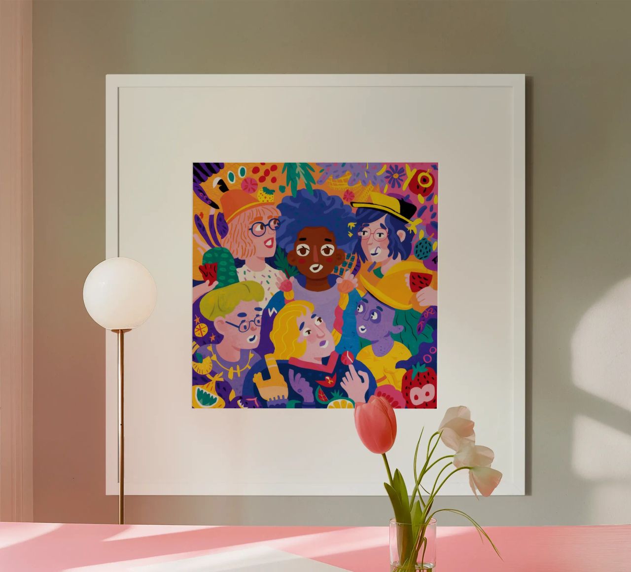 Diverse Girlhood Fun poster con marco de aluminio de Arcane Shade