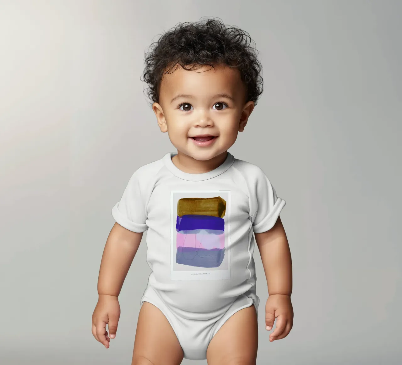 Overlapping Forms II body neonato maniche corte da Pure