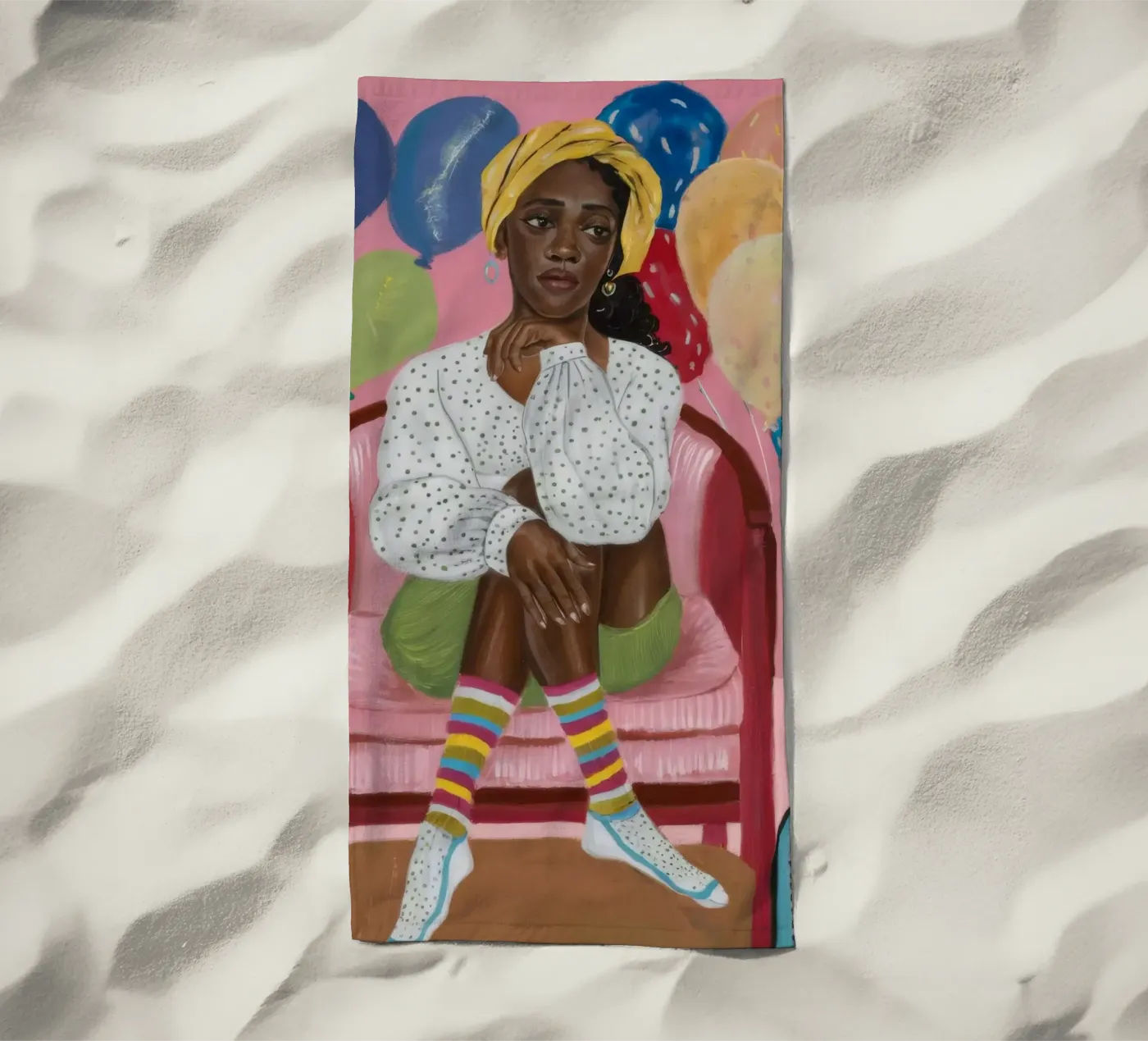 Réflexion festive serviette de plage de Ebony Carpenter