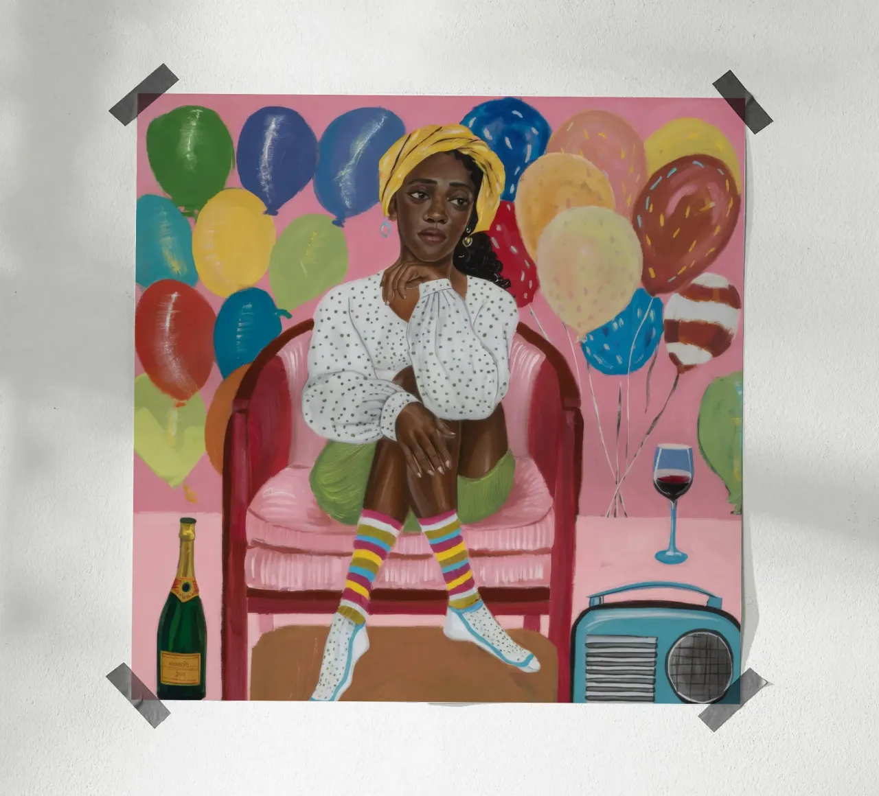 Riflessione sulle festività poster con telaio in legno da Ebony Carpenter