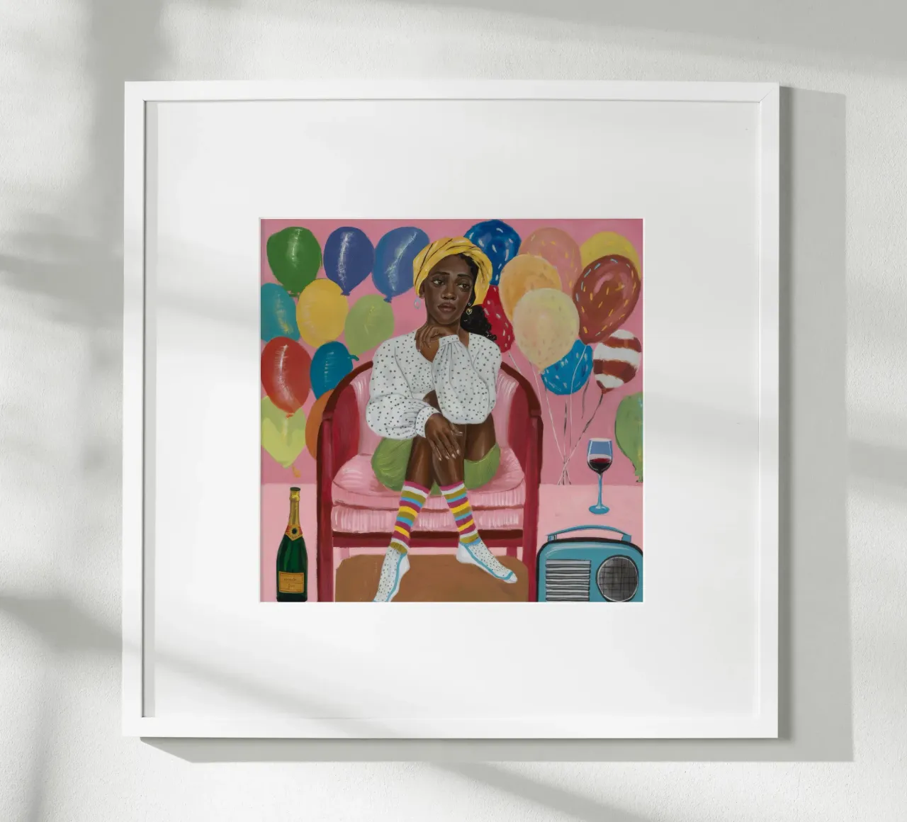 Riflessione sulle festività poster con telaio in legno da Ebony Carpenter