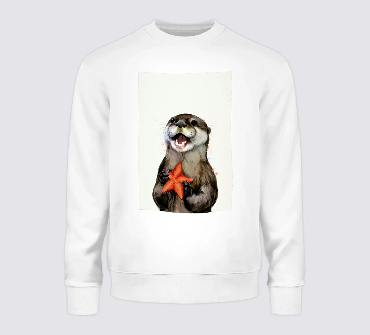 Happy Otter Portrait felpa da Laura Graves