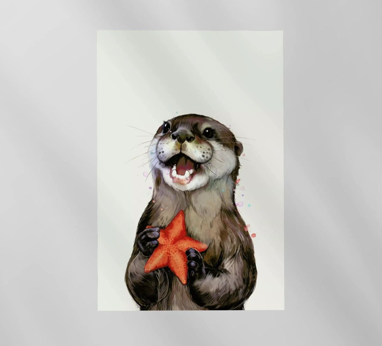 Happy Otter Portrait pellicola backlit da Laura Graves