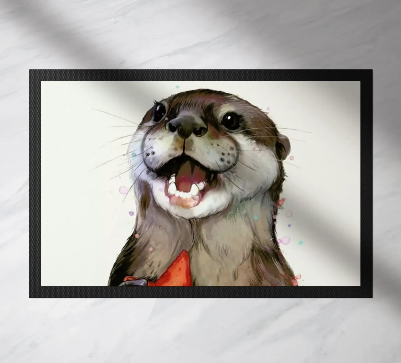 Happy Otter Portrait zerbino da Laura Graves