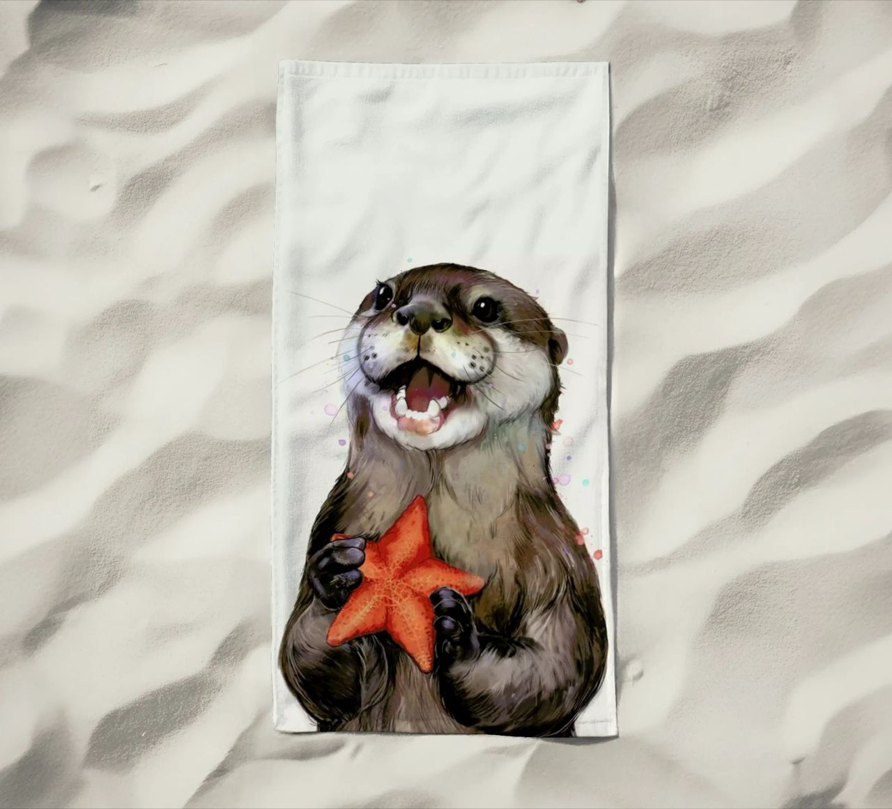 Happy Otter Portrait telo mare da Laura Graves