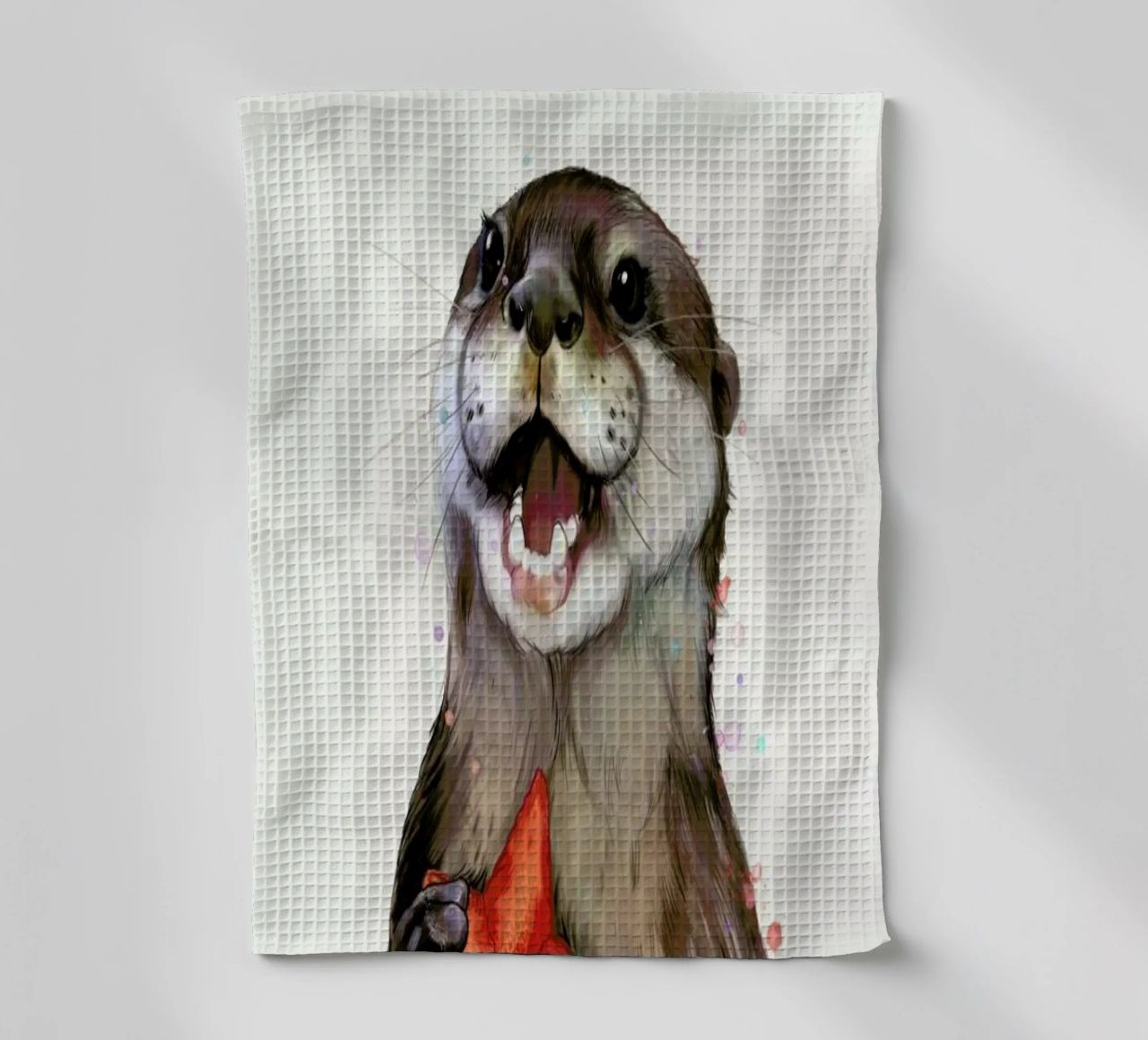 Happy Otter Portrait canovaccio da cucina da Laura Graves