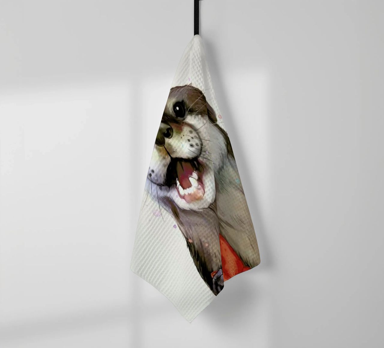 Happy Otter Portrait canovaccio da cucina da Laura Graves