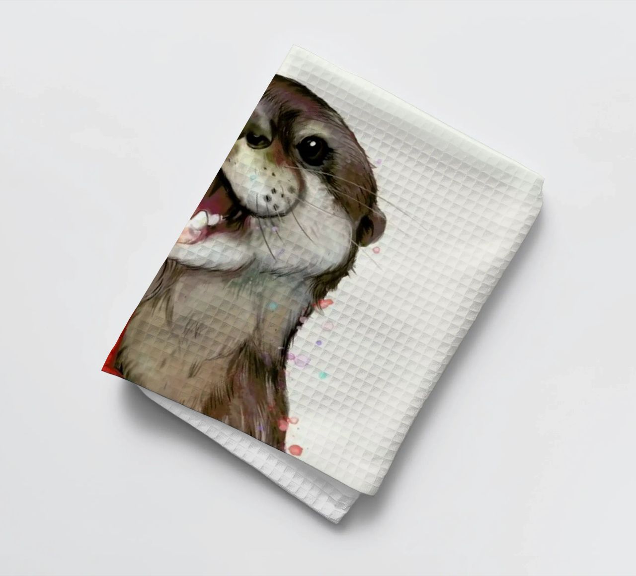Happy Otter Portrait canovaccio da cucina da Laura Graves