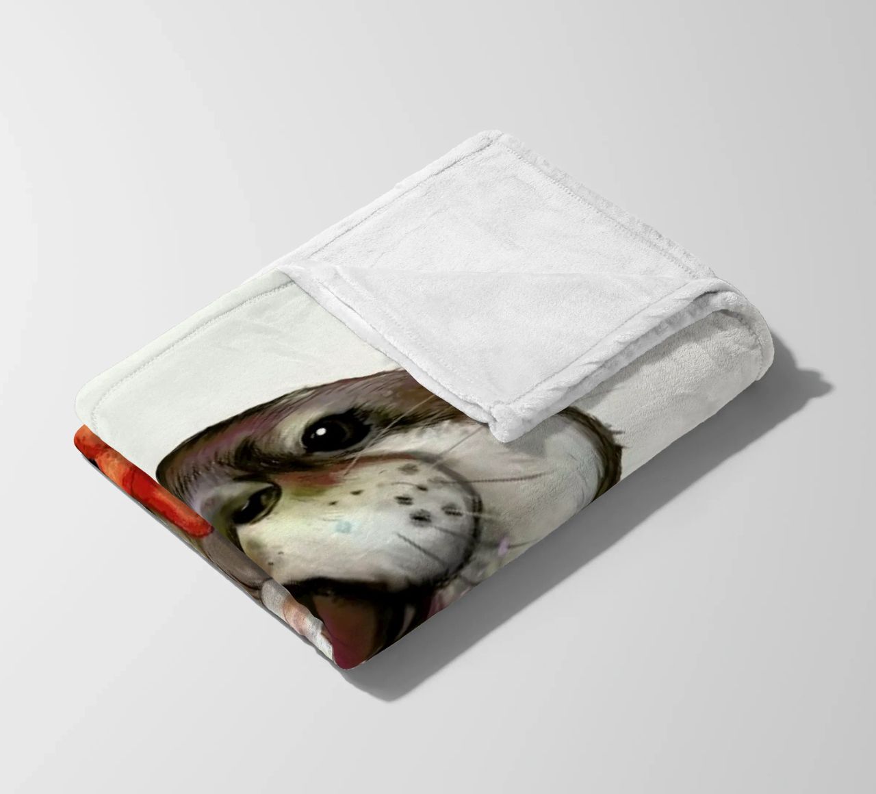 Happy Otter Portrait coperta in pile da Laura Graves