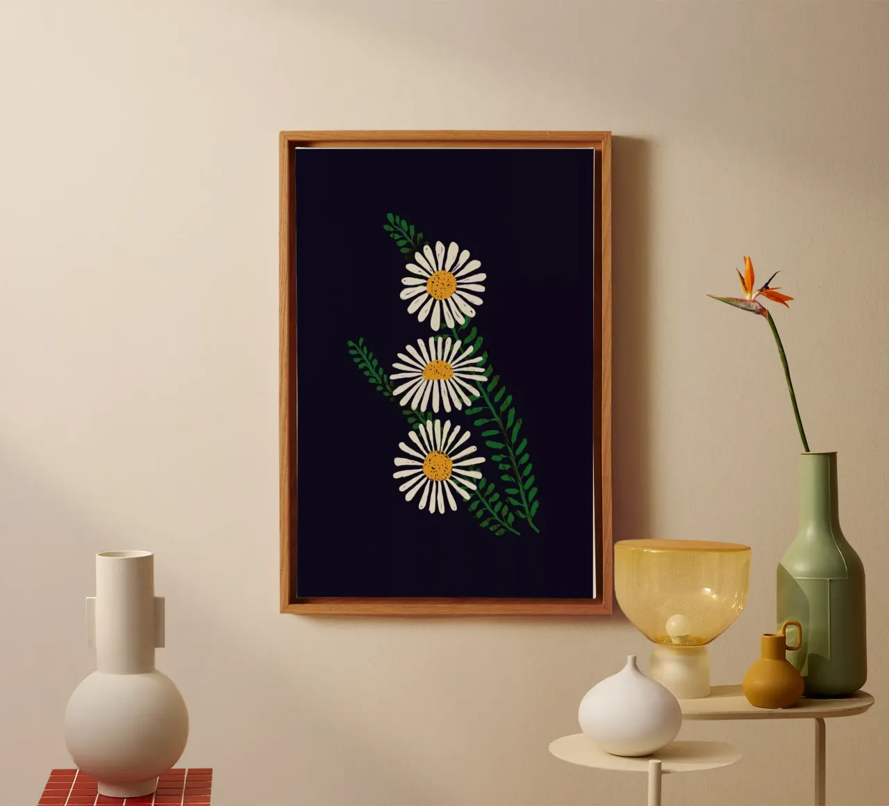 Daisy Chain canvas met Baklijst van Pure