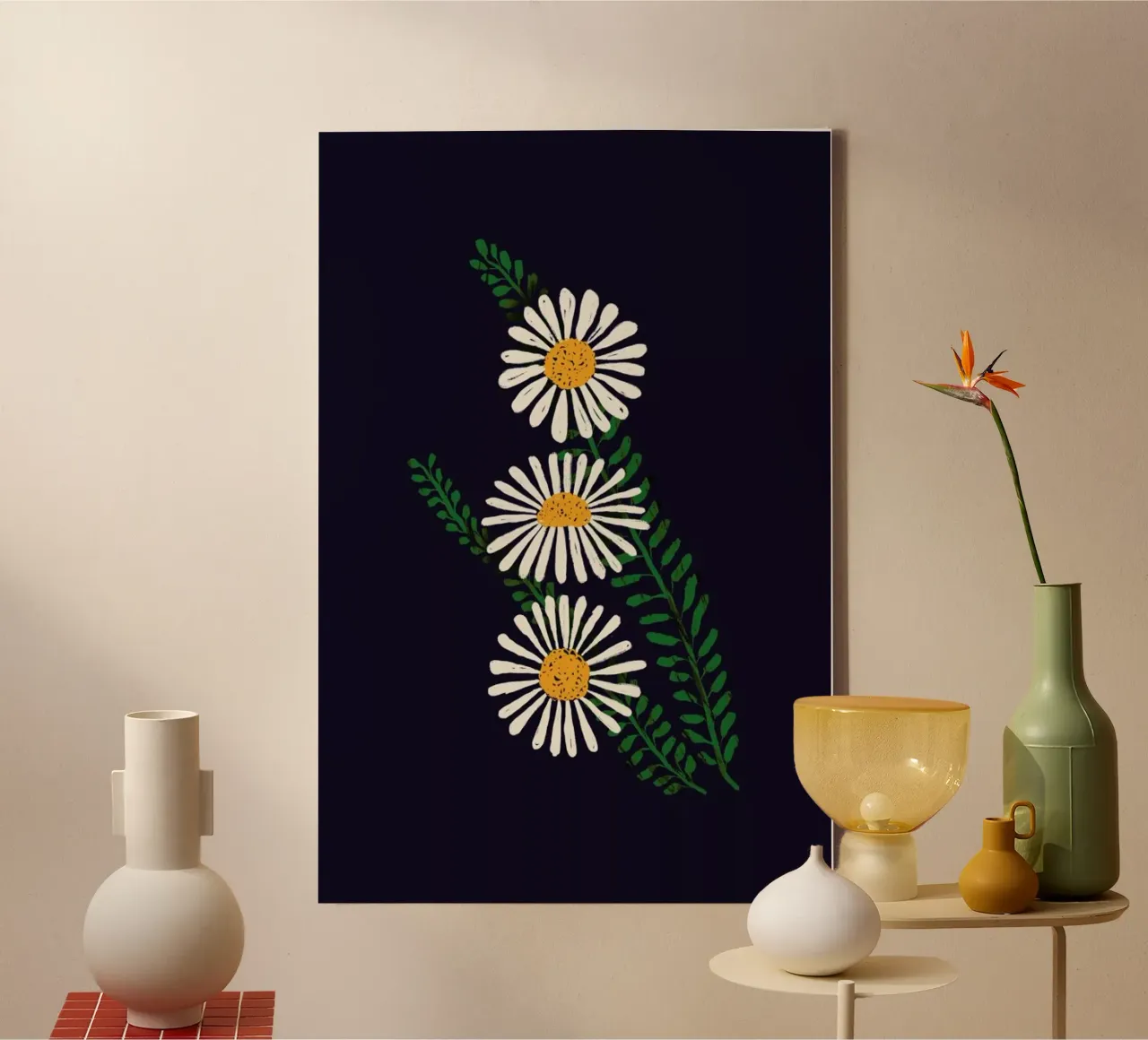 Daisy Chain canvas met Baklijst van Pure