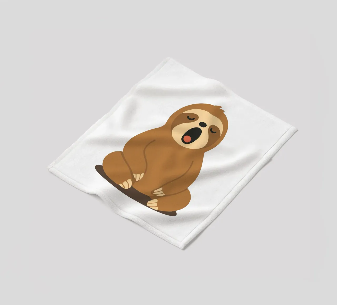 yawning sloth - pure peace and relaxation fleece blanket by namosh