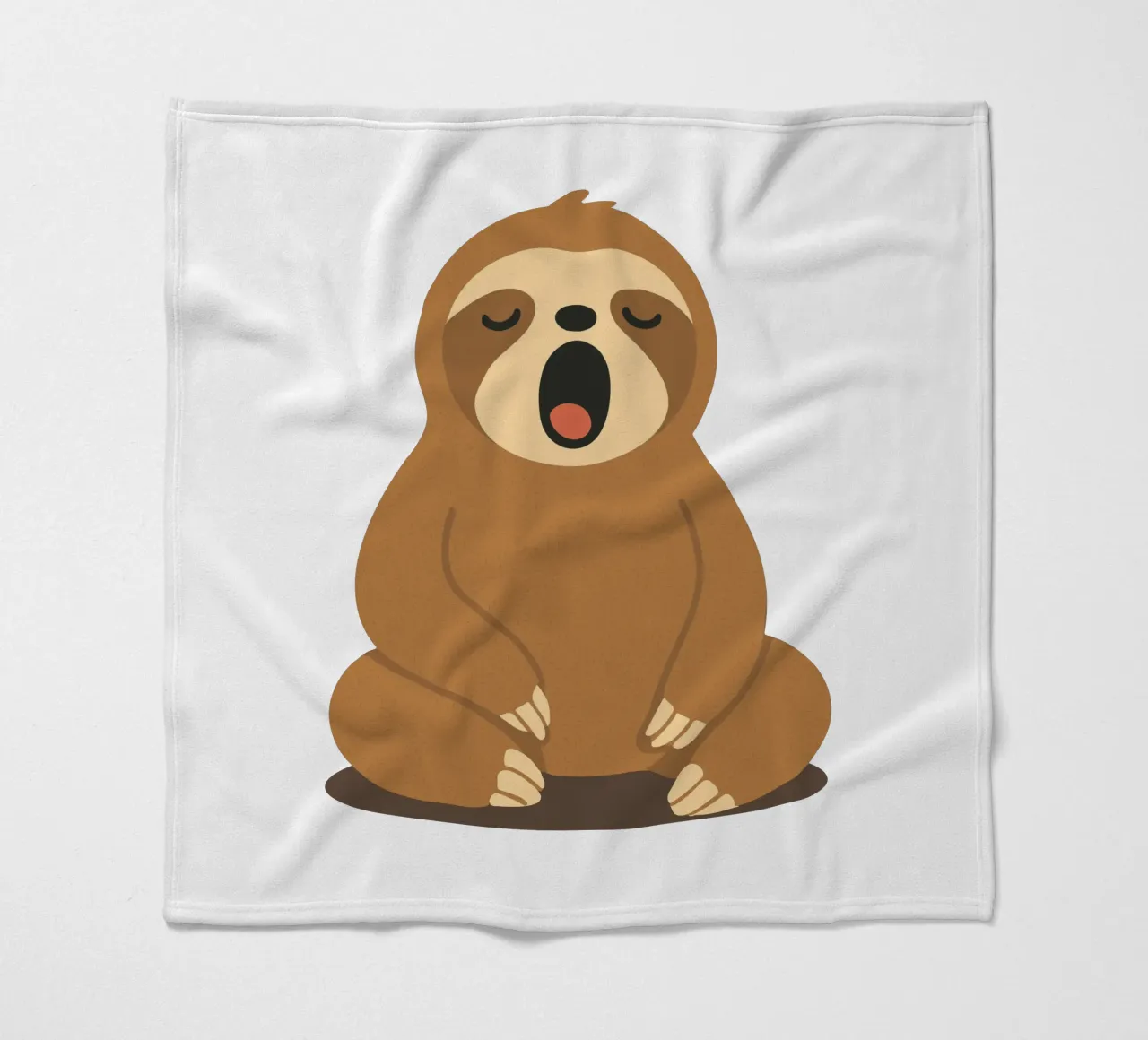 yawning sloth - pure peace and relaxation fleece blanket by namosh