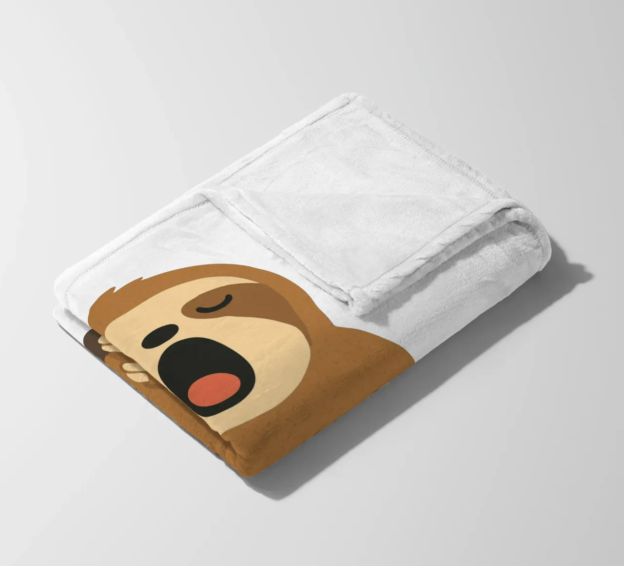 yawning sloth - pure peace and relaxation fleece blanket by namosh