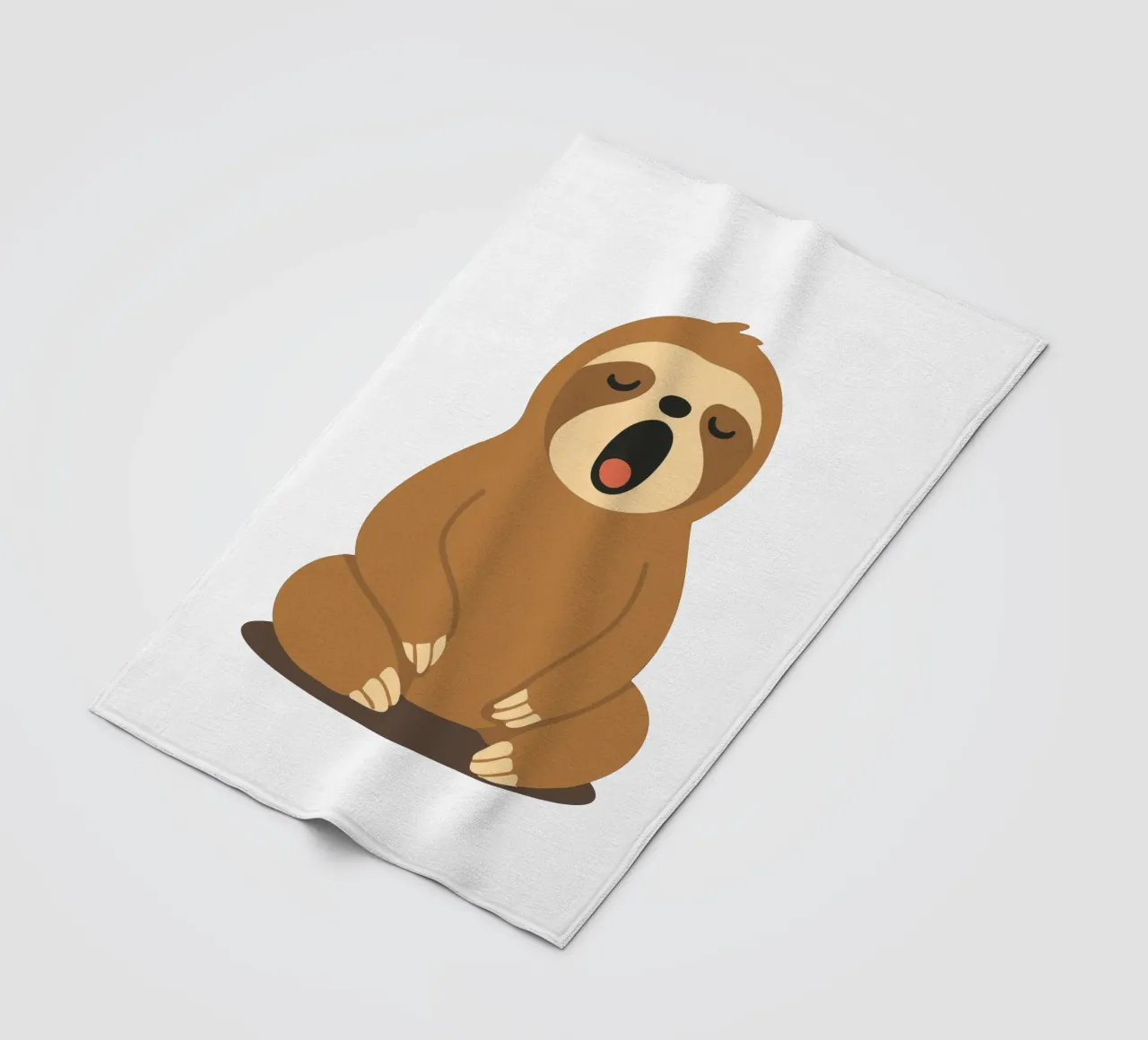 yawning sloth - pure peace and relaxation fleece blanket by namosh