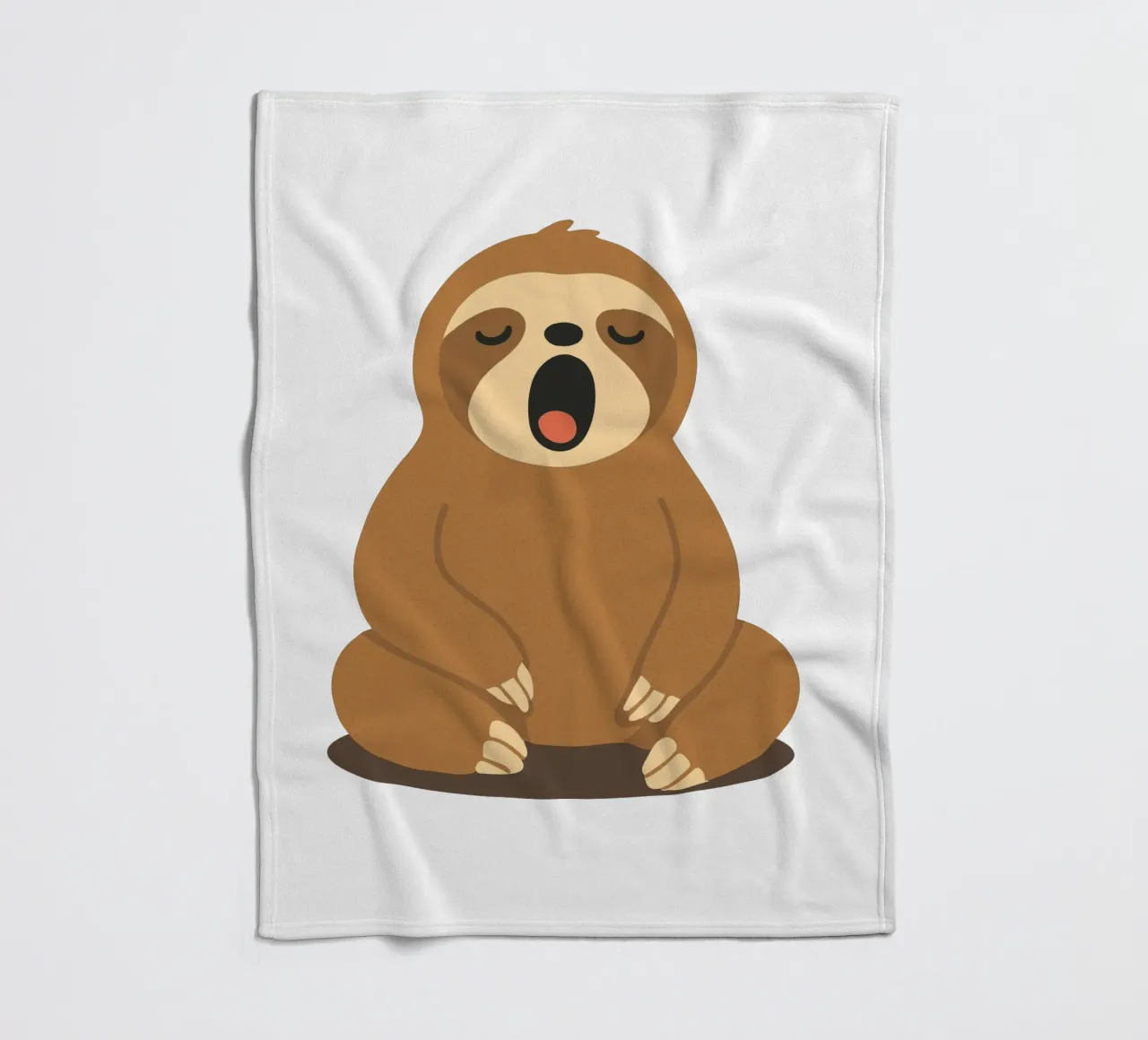 yawning sloth - pure peace and relaxation fleece blanket by namosh